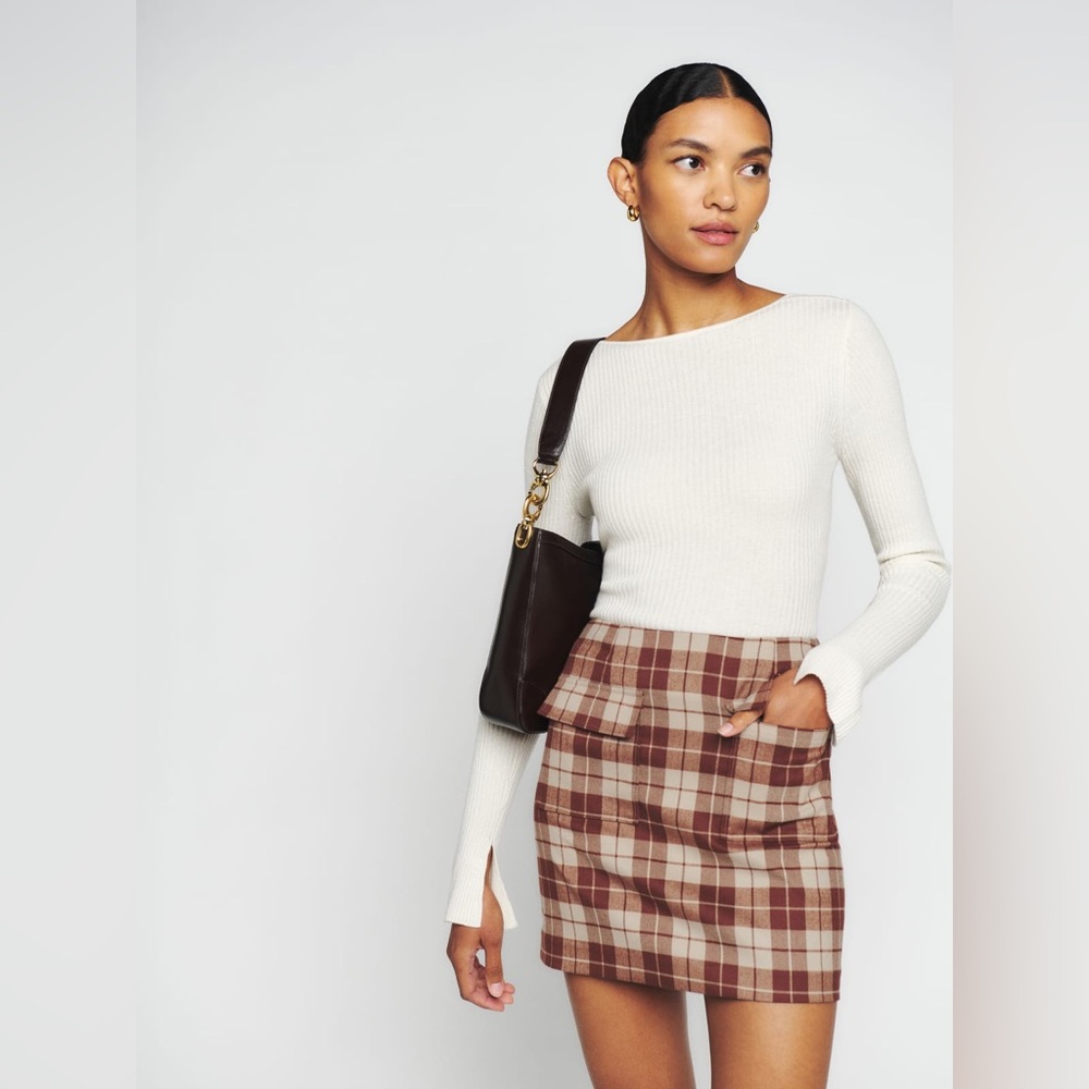 NWT Reformation Janis Plaid Skirt - Size 2